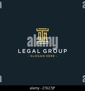 ON initial logo monogram design for legal, lawyer, attorney and law firm Stock Vector