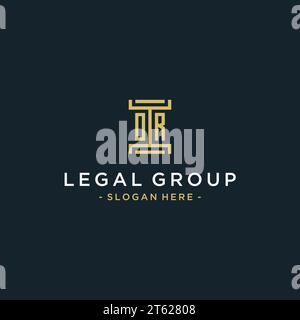 OR initial logo monogram design for legal, lawyer, attorney and law firm Stock Vector