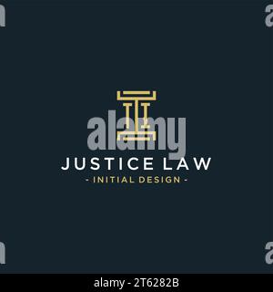 TI logo initial pillar design with luxury modern style best design for ...