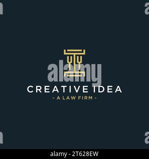 YY initial logo monogram design for legal, lawyer, attorney and law firm Stock Vector