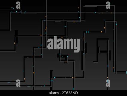 Black abstract futuristic technology background. Geometric vector design Stock Vector