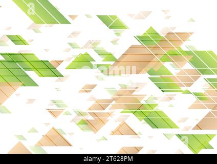 Green and brown geometric minimal abstract background. Hi-tech vector design Stock Vector