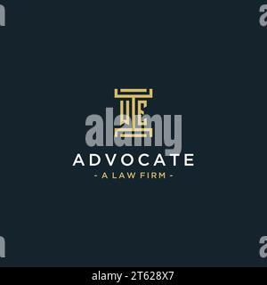 WE initial logo monogram design for legal, lawyer, attorney and law firm Stock Vector