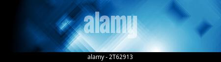 Glossy blue squares abstract geometric background. Technology vector banner design Stock Vector