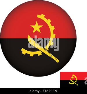 Angola Flag Round Shape Vector Stock Vector