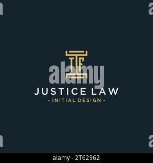 TF logo initial pillar design with luxury modern style best design for ...