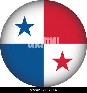 Panama Flag Round Shape Vector Stock Vector