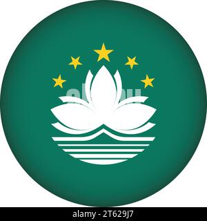 Macau Flag Round Shape Vector Stock Vector