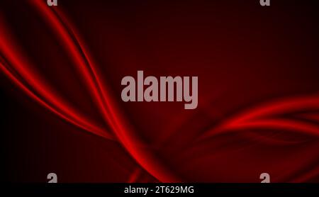 Abstract shiny smooth dark red waves vector background Stock Vector
