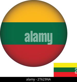 Lithuania Flag Round Shape Vector Stock Vector