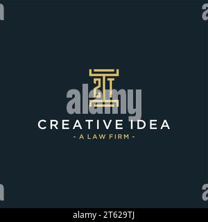 ZT logo initial pillar design with luxury modern style best design for ...