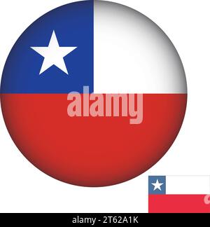 Chile Flag Round Shape Vector Stock Vector