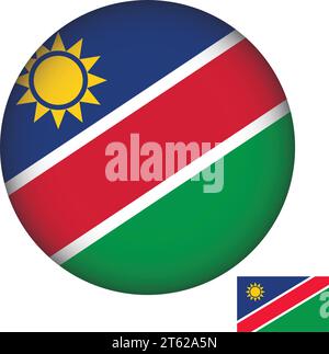 Namibia Flag Round Shape Vector Stock Vector