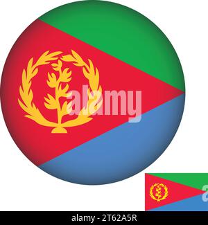 Eritrea Flag Round Shape Vector Stock Vector