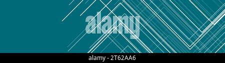 White minimal lines on blue background. Futuristic tech vector banner design Stock Vector