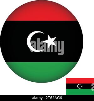Libya Flag Round Shape Vector Stock Vector