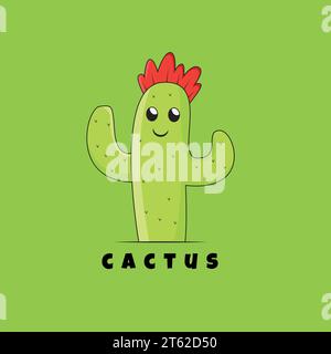 Illustration vector design of cute cactus Stock Vector