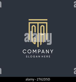 CA monogram with modern and luxury shield shape design vector graphic Stock Vector