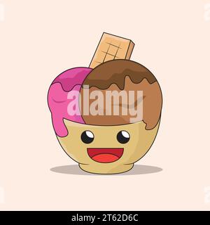 Illustration vector design of ice cream Stock Vector
