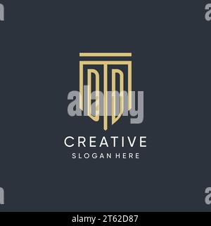 DD monogram with modern and luxury shield shape design vector graphic Stock Vector