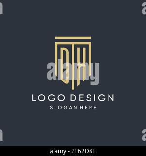 DX monogram with modern and luxury shield shape design vector graphic Stock Vector