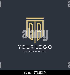 DB monogram with modern and luxury shield shape design vector graphic Stock Vector