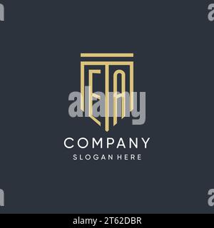 EA monogram with modern and luxury shield shape design vector graphic Stock Vector