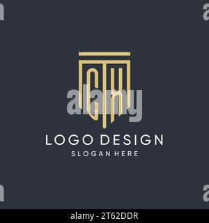 CX monogram with modern and luxury shield shape design vector graphic Stock Vector
