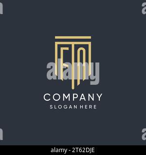 FN monogram with modern and luxury shield shape design vector graphic Stock Vector