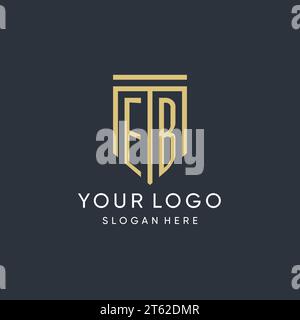 EB monogram with modern and luxury shield shape design vector graphic Stock Vector