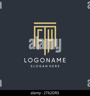 FH monogram with modern and luxury shield shape design vector graphic Stock Vector