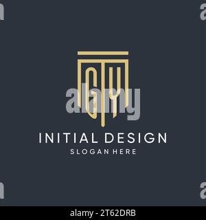 GY monogram with modern and luxury shield shape design vector graphic Stock Vector