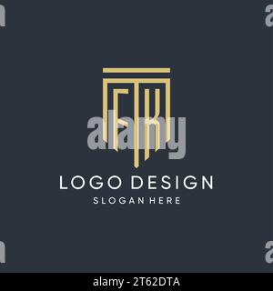 FK monogram with modern and luxury shield shape design vector graphic Stock Vector