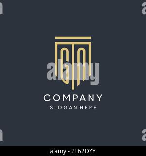 GN monogram with modern and luxury shield shape design vector graphic Stock Vector
