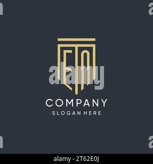 EN monogram with modern and luxury shield shape design vector graphic Stock Vector