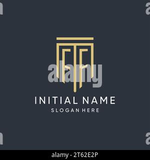 FF monogram with modern and luxury shield shape design vector graphic Stock Vector