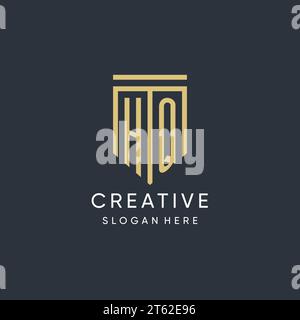 HQ monogram with modern and luxury shield shape design vector graphic Stock Vector