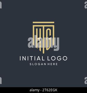 KG monogram with modern and luxury shield shape design vector graphic Stock Vector
