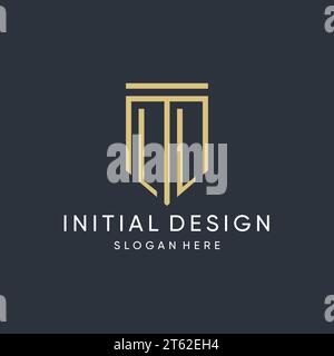 LL monogram with modern and luxury shield shape design vector graphic Stock Vector