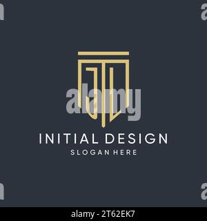 JL monogram with modern and luxury shield shape design vector graphic Stock Vector