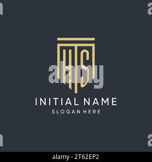 HS monogram with modern and luxury shield shape design vector graphic Stock Vector