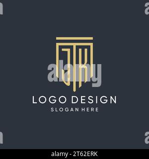 JK monogram with modern and luxury shield shape design vector graphic Stock Vector