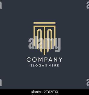 NN monogram with modern and luxury shield shape design vector graphic Stock Vector