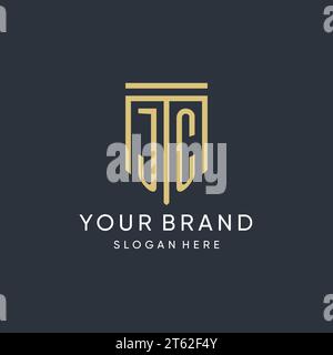 JC monogram with modern and luxury shield shape design vector graphic Stock Vector