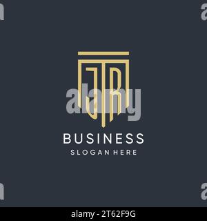 JR monogram with modern and luxury shield shape design vector graphic Stock Vector