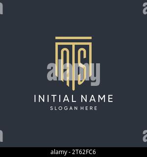 NS monogram with modern and luxury shield shape design vector graphic Stock Vector
