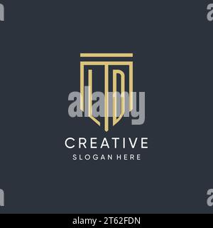 LD monogram with modern and luxury shield shape design vector graphic Stock Vector