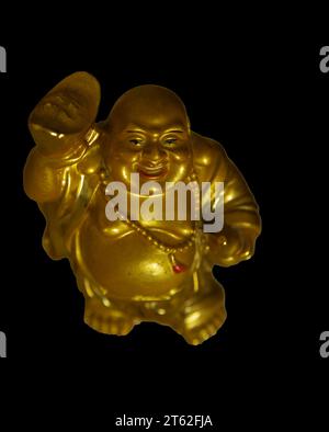 The statue of the happy Buddha in close-up Stock Photo