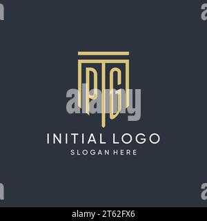 PG monogram with modern and luxury shield shape design vector graphic Stock Vector