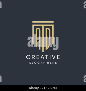 ND monogram with modern and luxury shield shape design vector graphic Stock Vector